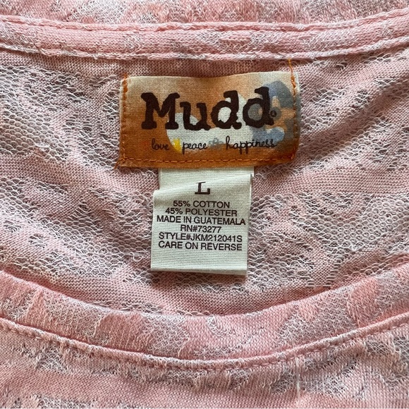 NWT Mudd Pink Lace Shirt Size Large Early 2000s - Picture 2 of 11